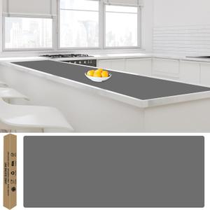 Largest Silicone Mats for Kitchen Counter, 120" x 24" Extra Large Heat Resistant Counter Mat, Kitchen Island Waterproof Thicken Non-slip Countertop Protector Mat, Dark Gray