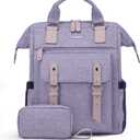 LOVEVOOK Laptop Backpack for Women, 15.6 Inch Teacher Nurse Bag Work Travel Computer Backpacks Purse, College Bookbag for School, Water Resistant Daypack, 15.6 inch (Purple-purple)