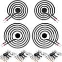 MP22YA Electric Range Burner Element Unit Set-2 pcs MP21YA 8" & 2 pcs MP15YA 6"with 330031 Range Burner Receptacle Kit by AMI PARTS Fit for Whirl-pool Ken-more Ranges Replace WP660532, WP660533