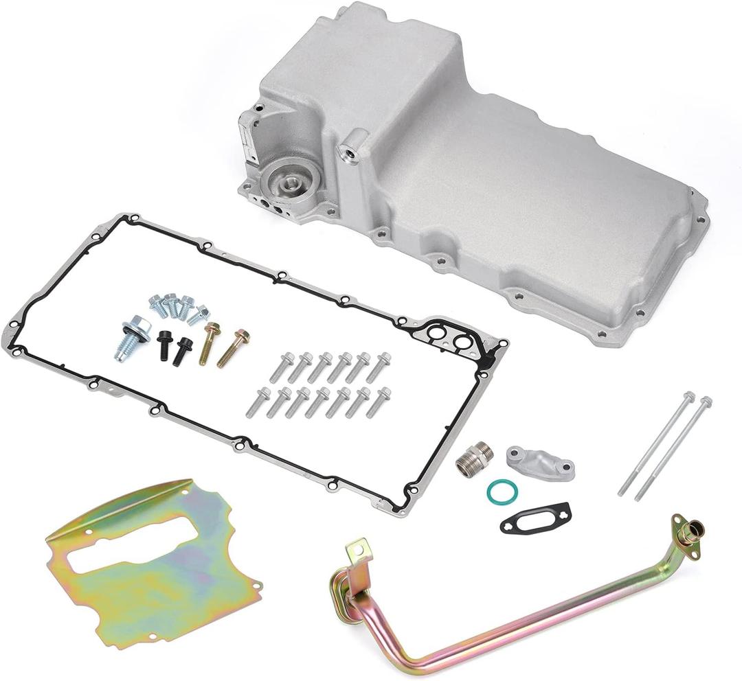 LS Swap Retrofit Engine Aluminum Oil Pan Kit For 1955-1987 GM LS1 LS6 LS2 LS3 LSX 4.8L 5.3L 6.0L 6.2L LS Gen III & GEN IV V8 Engines Low Profile 302-1