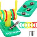 Civaner Inflatable Football Pool Float Game, 2-in-1 Football Pool Cornhole and Goal Post Toss Set, Floating Swimming Toy with Bean Bags and Rings for Adults Family Beach Yard Party Games