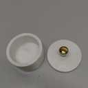 Queenza White Marble Salt Cellar with Lid and Brass Knob, 3 Inch Salt Box