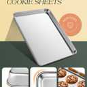 Baking Sheet Set of 2, Commercial Grade Stainless Steel Cookie Sheets for Baking, 18 x 13 Inch Thicker Large Baking Pans Oven Tray, Warp Resistant Nonstick Half Sheet Pan, Nontoxic & Heavy Duty