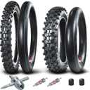 HOLATO Rear 80/100-12 3.00-12 Front 60/100-14 2.50-14 Tire and Inner Tube for 110cc 125cc CRF70 CRF110 KLX110 TTR90 PW80 RM60 RM65 TaoTao DB14 SSR Apollo Coolster Dirt Pit Bike Motorcycle Heavy Duty