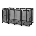 Pool Storage Bins Containers Rolling Pool Storage Cart Organizer with Nylon Mesh Basket Large Capacity with Iron Tube 65" L x 31" W x 34" H Black