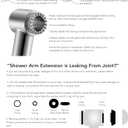 11 Inch Adjustable Shower Head Extension Arm With Locking Set Screw, Singing Rain Solid Brass Chrome Angle Height Adjustable, Easy To Install, G1/2 Universal Connector Compatible (Chrome Finish)