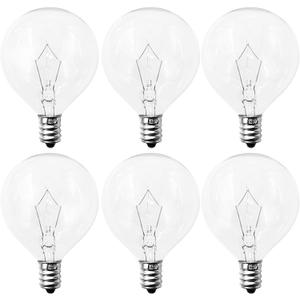 Scentsy Light Bulbs, 6 Pack E12 Candelabra Bulb 40 Watt Wax Warmer Bulbs