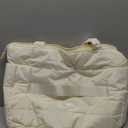 Puffer Tote Bag for Women, Lightweight Puffy Work Handbag Teacher Nurse Quilted Shoulder Bag for School Travel Gym (Cream)