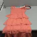 Speechless Girls' Flutter Sleeve Midi Tiered Dress (7, Coral)