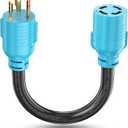 CircleCord NEMA L5-30P to L14-30R Adapter Cord, 4 to 3 Prong Generator Transfer Switch Adapter, 30 Amp Generator Twist Lock 3 to 4 Prong House Inlet Box, STW 10 AWG Blue