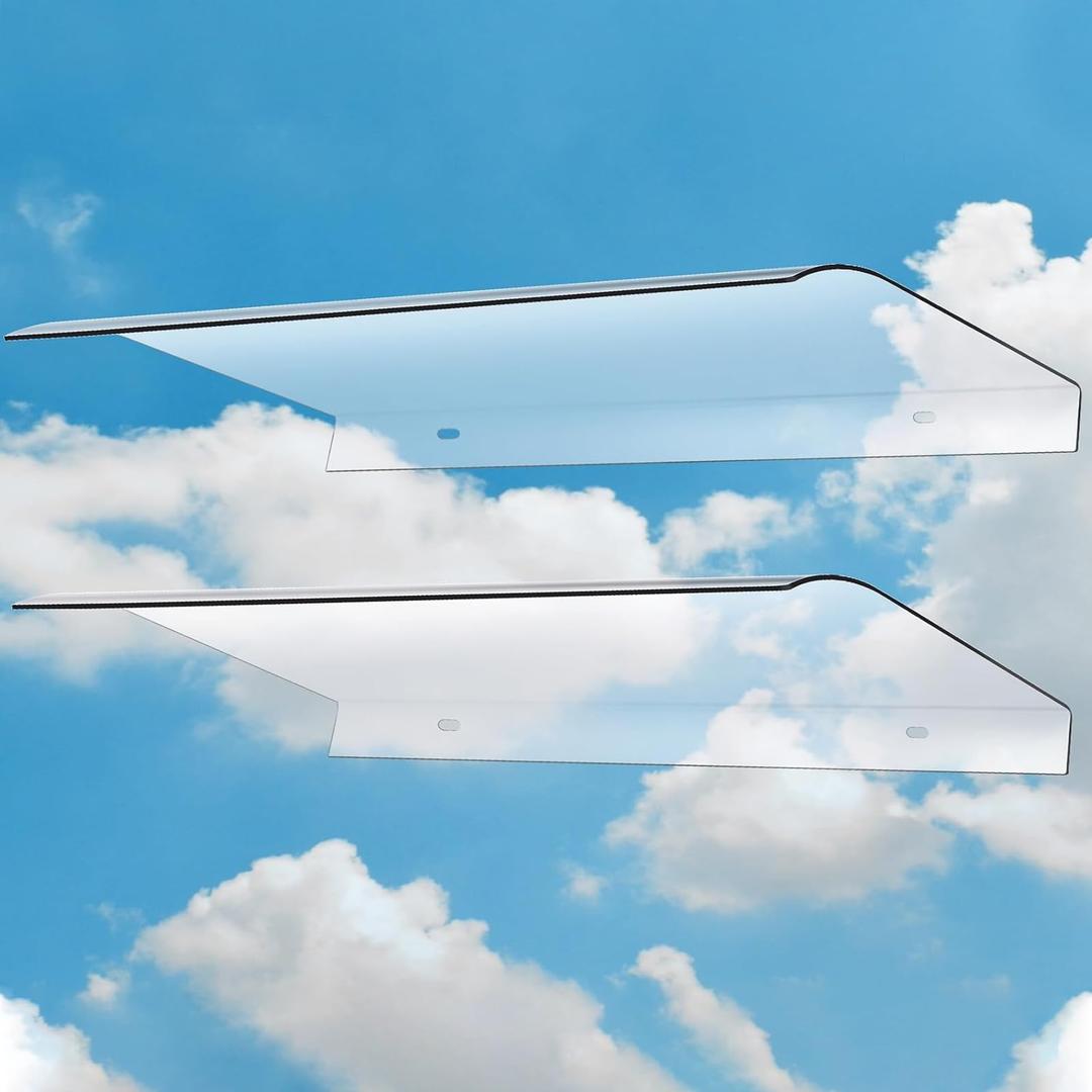 Pushglossy 2 Pcs 15.8 x 31.5 Inch Clear Door and Window Awning