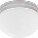 Designers Fountain 9 in 2-Light Flush Mount Ceiling Light with Frosted Glass Shade, White, 4732-WH (Pewter)