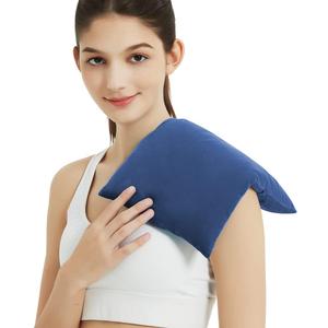 Heating Pad Microwavable with Washable Cover, 8 x 12 Multipurpose Microwave Heating Pad for Neck and Shoulders, Moist Heat Bean Bag Warm Compress for Knee, Muscles, Joints, Wrist, Abdomen (Dark Blue)