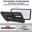 SunStory Case for Samsung Galaxy A36/A56 5G Case with HD Screen Protector & Slide Camera Cover & Rotated Ring Kickstand, [Heavy Duty Shockproof] Dual Layers Phone Case for Galaxy A36/A56, Black
