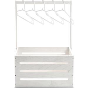 Suzile Wooden Baby Shower Crate Closet, Wood Hamper New Baby Gift Basket with Handle Gender Reveal Storage Box for Pregnancy New Parent(White,Classic)