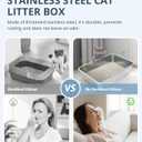 WENBOKMIN Stainless Steel Cat Litter Box - (19.5" L x 13.5" W x 4" H) | Non Slip, Easy to Clean, Never Absorbs Odor, Stains, or Rusts