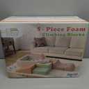 Climbing Toys for Toddlers , Toddler Climbing Toys Indoor, 5-Piece Foam Climbing Blocks with Ball Pit (Balls not Included),Soft Play Set,Toddler Climber Indoor Foam Play Gym for Climbing Crawling (Blue)