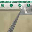 39.4x7.9 in. B125 Galvanized Steel Driveway Trench Drain Grate | Metal Channel Ditch Drainage Cover Heavy Duty Anti Corrosion Hot DIP Galvanizing Garage Factory Parking Lot Concrete Floor