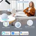 60 Inch Smart Outdoor Ceiling Fan with Light,6 Matte Black Aluminum Blades