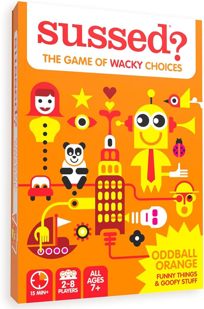 SUSSED The Wacky What Would You Do? Family Card Game - Fun & Easy for Kids - Travel Game, Road Trip Essential & Car Activity - Ages 7 & Up - Orange Pack (Oddball Orange (Silly Goofy Stuff Theme))