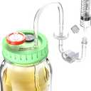 Upgraded Lliquid Culture Lid with Tubing for Media Extraction Standard Mason Jar Mycology Tube Lid for Mushroom growing (1pcs)