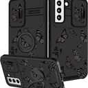 for Samsung Galaxy S22 Case - Women Girls Cute Butterfly Cover Girly Aesthetic Black Pretty Fashion Design with Camera Cover Ring Stand Funda for Galaxy S22 Phone Cases