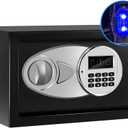 Sdstone Safe Box with Sensor Light,Hidden Safe Box with Key & Digital Lock for Home and Company. Electronic Security Safe Box Wall or Cabinet Fixed Design, 0.4 Cubic Feet