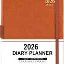 2026 Appointment Book & Planner - January 2026 - December 2026, Daily Hourly Planner, 5.75" X 8.25", 60-Minute Interval, Faux Soft Leather Cover, Premium Paper, Academic Calendar with Pen Loop, Inner Pocket, Brown