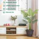 Artificial Golden Cane Palm Tree 4 Feet Faux Plant for Home Decor Indoor Outdoor Faux Areca Palm Tree in Pot for Home Office Perfect Housewarming Gift with Adjustable Trunks