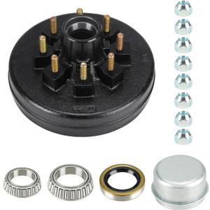 Youxmoto Trailer Brake Drum Kit 8-Hole 6.5" Bolt Circle, Replaces 12" X 2" Trailer Brakes Drum Assembly, for 7,000 lb. Axle, Fits 12 inch Trailer Brake Drum