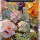 LUHOURI for iPhone 17 Pro Case,Wireless Charging Compatible,Dual-Layer - Soft Silicone Inner + Hard Outer Shell,Cute Wildflower Design,Protective Phone Cover for Women - Oil Painting Flowers