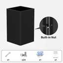 24" Black Planter Box, 14x14 Inch Large Metal Planter for Indoor & Outdoor Plants, with Drainage Holes, Galvanized Steel Flower Pot for Modern Dcor, DIY Assembly with Screws & Gloves