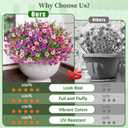 Yastouay 12 Bundles Artificial Flowers for Outdoors, UV Resistant Artificial Outdoor Flowers No Fade Fake Outdoor Flowers Plants for Garden Porch Window Box Pot Planters Decor (Mixing+Fern A)