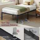 VASAGLE Twin Metal Bed Frame 16 Inches Tall, 550 lb Weight Capacity, No Box Spring Needed, with Under-Bed Storage, Easy Setup, Heavy-Duty Platform Bed, Mattress Retainers, Matte Black URMB663BD02S