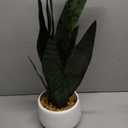 Artificial Snake Plant 22.5" Faux Agave Fake Sansevieria Artificial Potted Plants for Indoor and Outdoor Home Office Dcor (White Pot)