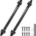 14" Gate Spring Self Closing Heavy Duty Outdoor Door Spring Automatic Metal Gate Closure Hardware with Adjustable Tool for Wooden and Vinyl Fence, Black, 2 Pcs