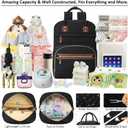 Tenot Diaper Bag Backpack for Women Large Capacity with Insulated Pockets Multifunctional Diaper Bags For Baby Girl Boy Waterproof Baby Bags For Mama Maternity Travel Bag Black