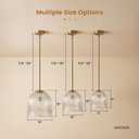 TIBAST Vintage Industria Ribbed Glass Pendant Light, Clear, 10" Dia x 10" H