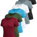 3 Pack Workout Tops for Women Short Sleeve UPF Sun Protection Athletic T Shirts Quick Dry Tennis Yoga Running Crew Neck Tee M