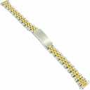 10-14MM WOMENS TWO TONE STAINLESS STEEL BUCKLE WATCH BAND 6 INCHES LONG
