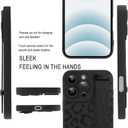 MOWIME Compatible with iPhone 16 Pro Case with Strap Wrist, Cheetah Print Shockproof Soft TPU Protective Case for Women Girls, Slim Anti Scratch Case for iPhone 16 Pro 6.3 Inch, Black