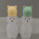 Upgraded 2 Pack Honey Bear Straw Cups for Baby, Toddler - Flip Top, Spill-Proof & Anti-pullout & Pop-up Straw Design - 8 OZ Squeezable Transition Sippy Cup for Speech & Feeding Training, Purple&Pink