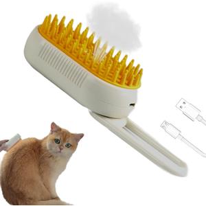 2 x Cat Steam Brush, PetSteam Brush for Cats and Dogs, Pet Hair Removal and Grooming Tool with 3 in 1 Function, Pet Supplies for Small Medium Large Dogs and Cats