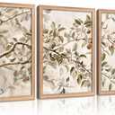 3 Pieces Vintage Apple Tree Canvas Wall Art Rustic Farmhouse Painting Picture Wall Decor Botanical Branch Poster Print Artwork for Living Room Bedroom Kitchen Home Decoration (16"L x 12"W, Floral-11)