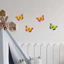 dreamskip 4 Pcs Metal Butterfly Wall Decor Art, Colorful Metal Butterflies Outdoor Wall Art, Hand-Crafted Outdoor Wall Decor For Yard, Garden, Fence, Patio, Living Room, Bedroom Decoration