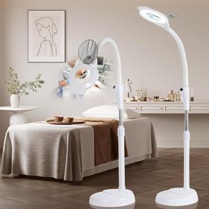 2500 Lumens 10X 30X Magnifier Esthetician Light, Flexible Gooseneck
Stepless Dimmable, LED Magnifying Floor Lamp for Lash, Facials, Tattoo, Crafts, Nail Tech, Beauty, Reading, Sewing
