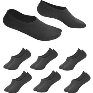 No Show Socks for Men Size 9-12/12-15 Invisible Low Cut Breathable Cotton Liner Socks With Non Slip Grip (Gray, S)