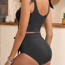 Two Piece High Waisted Swimsuits - Women Tummy Control Bikini Modest Bathing Suit 2PC 2025, Large