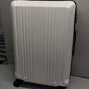 Coolife Luggage PC+ABS Hardshell Suitcase with TSA Lock, Spinner Checked Lightweight (white, M(24IN))