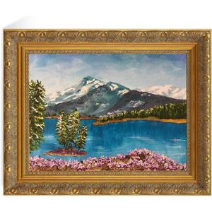 Vintage Gold Frame for 16x20 Canvas Paintings, 2.4 Wide DIY Wood Ornate Frame for Art Prints Landscape Family Portrait, Victorian Antique Gallery Wall Decor for Home Office (No Glass & Back)